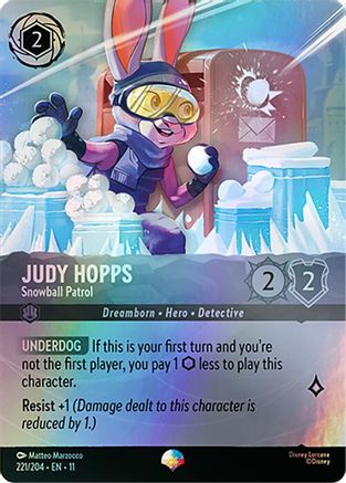 (221/204)  Judy Hopps - Snowball Patrol (Epic) - Winterspell  Holofoil