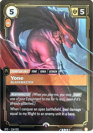 (116/221) Yone - Blademaster - Riftbound Organized Play Promotional Cards