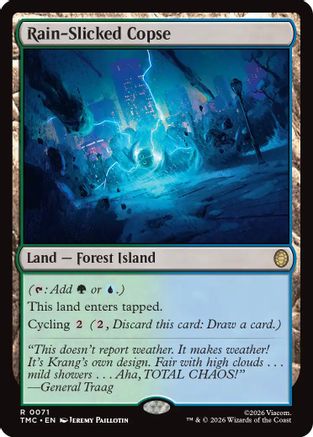 Rain-Slicked Copse (TMC-071) - Commander: Teenage Mutant Ninja Turtles Foil