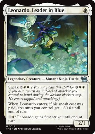 Leonardo, Leader in Blue (TMT-016) - Teenage Mutant Ninja Turtles Foil