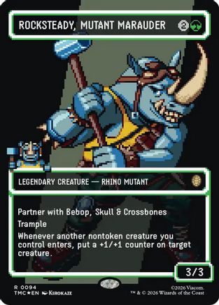 Rocksteady, Mutant Marauder (Borderless) (Surge Foil) (TMC-094) - Commander: Teenage Mutant Ninja Turtles Foil