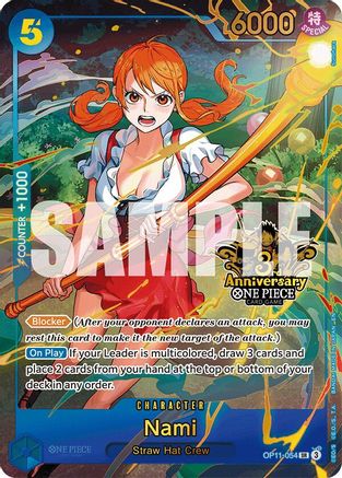(OP11-054) Nami (Japanese Version 3rd Anniversary Set) - One Piece Promotion Cards Foil