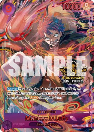 (OP09-119) Monkey.D.Luffy (Japanese Version 3rd Anniversary Set) - One Piece Promotion Cards Foil
