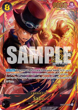 (OP07-118) Sabo (Japanese Version 3rd Anniversary Set) - One Piece Promotion Cards Foil