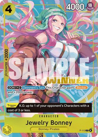 (P-113) Jewelry Bonney (Heroines Battle Winner Pack) - One Piece Promotion Cards Foil