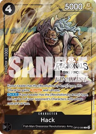 (OP12-089) Hack (Regionals Finalist Card Set 26-27) - One Piece Promotion Cards Foil
