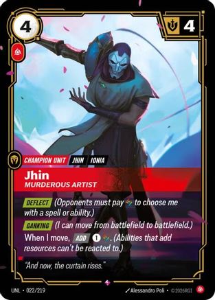 (022/219) Jhin - Murderous Artist - Unleashed Foil