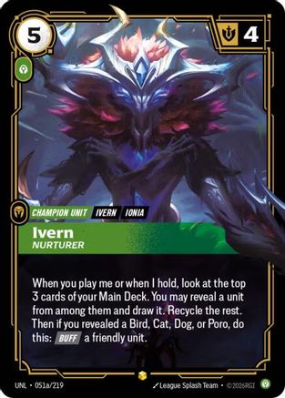 (051a/219) Ivern - Nurturer (Alternate Art) - Unleashed Foil