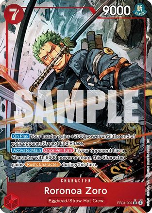 (EB04-007) Roronoa Zoro (Alternate Art) - Adventure on Kami's Island - Foil