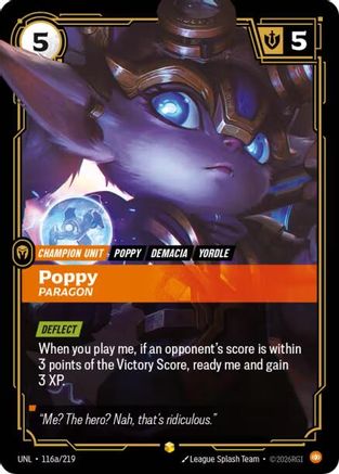 (116a/219) Poppy - Paragon (Alternate Art) - Unleashed Foil