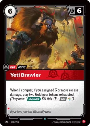 (018/219) Yeti Brawler - Unleashed Foil