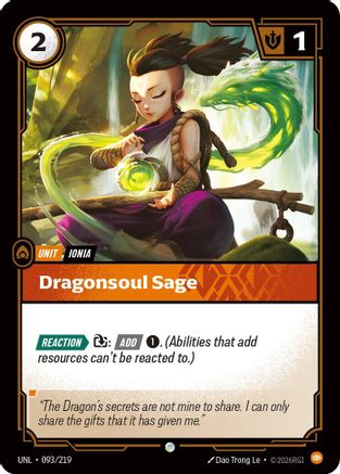 (093/219) Dragonsoul Sage - Unleashed Foil