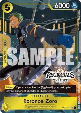 (OP07-113) Roronoa Zoro (113) (Regional Participation Pack 2026 Vol.1) - One Piece Promotion Cards Foil