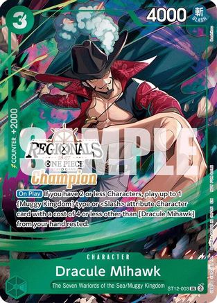 (ST12-003) Dracule Mihawk (Regionals Champion Card Set 26-27) - One Piece Promotion Cards Foil