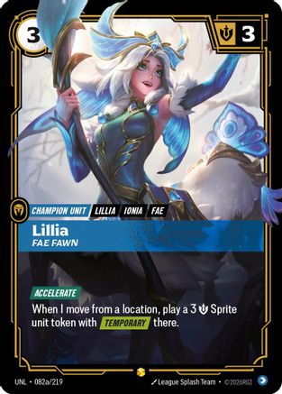 (082a/219) Lillia - Fae Fawn (Alternate Art) - Unleashed Foil