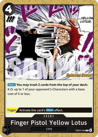 (EB04-049) Finger Pistol Yellow Lotus - Adventure on Kami's Island Release Event Cards - Normal