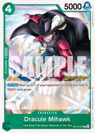 (OP15-027) Dracule Mihawk - Adventure on Kami's Island Release Event Cards - Normal