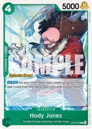 (OP15-033) Hody Jones - Adventure on Kami's Island Release Event Cards - Normal