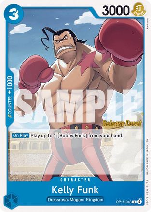 (OP15-043) Kelly Funk - Adventure on Kami's Island Release Event Cards - Normal