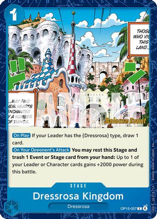 (OP15-057) Dressrosa Kingdom - Adventure on Kami's Island Release Event Cards - Normal