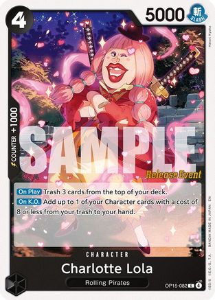 (OP15-082) Charlotte Lola - Adventure on Kami's Island Release Event Cards - Normal