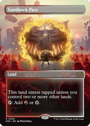 Sundown Pass (Borderless) (SOS-305) - Secrets of Strixhaven Foil