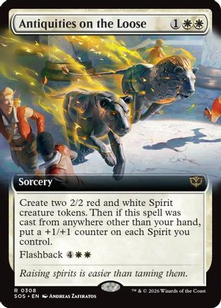 Antiquities on the Loose (Extended Art) (SOS-308) - Secrets of Strixhaven Foil