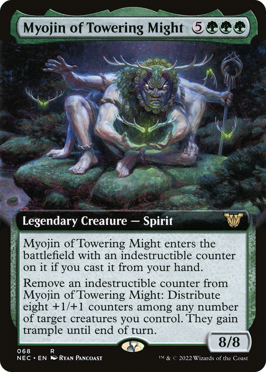 Myojin of Towering Might (NEC-068) - Neon Dynasty Commander: (Extended Art)