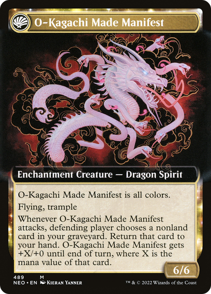 The Kami War // O-Kagachi Made Manifest (NEO-489) - Kamigawa: Neon Dynasty: (Extended Art, fandfc) Foil