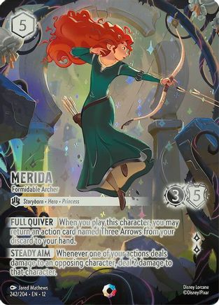 (242/204)  Merida - Formidable Archer (Iconic) - Wilds Unknown  Holofoil