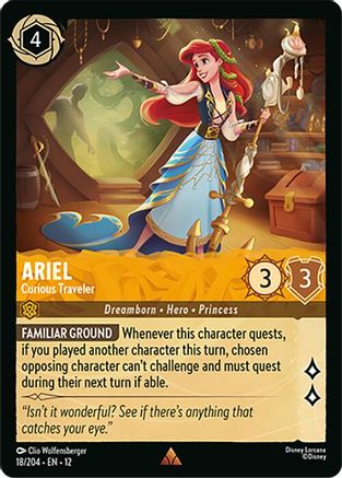 (018/204)  Ariel - Curious Traveler - Wilds Unknown  Cold Foil