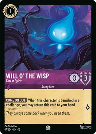 (047/204)  Will o' the Wisp - Forest Spirit - Wilds Unknown  Normal