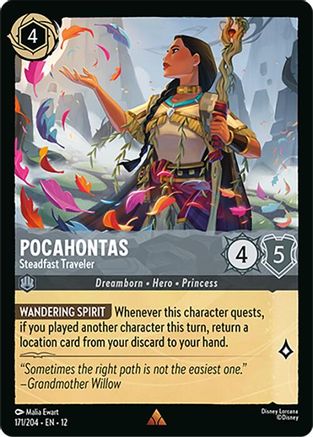 (171/204)  Pocahontas - Steadfast Traveler - Wilds Unknown  Cold Foil