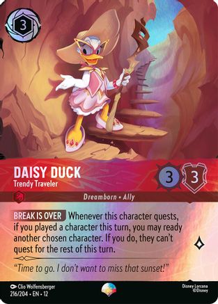(216/204)  Daisy Duck - Trendy Traveler (Epic) - Wilds Unknown  Holofoil