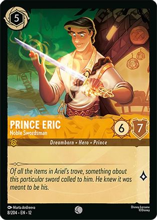 (008/204)  Prince Eric - Noble Swordsman - Wilds Unknown  Cold Foil