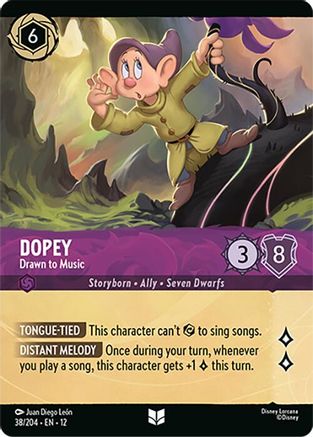 (038/204)  Dopey - Drawn to Music (Foil) - Wilds Unknown  Cold Foil