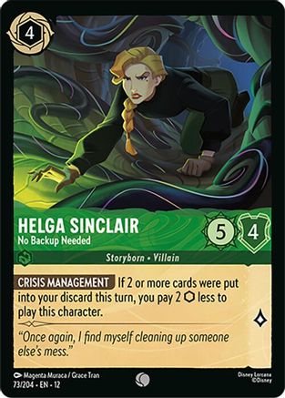 (073/204)  Helga Sinclair - No Backup Needed - Wilds Unknown  Normal