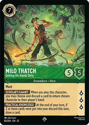 (082/204)  Milo Thatch - Getting His Hands Dirty - Wilds Unknown  Normal