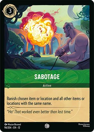 (096/204)  Sabotage - Wilds Unknown  Cold Foil