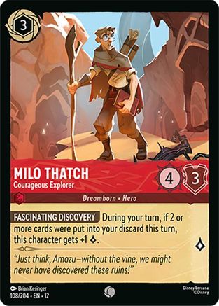 (108/204)  Milo Thatch - Courageous Explorer - Wilds Unknown  Normal