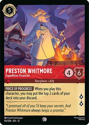 (110/204)  Preston Whitmore - Expedition Financier - Wilds Unknown  Cold Foil