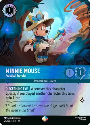 (219/204)  Minnie Mouse - Practical Traveler (Epic) - Wilds Unknown  Holofoil