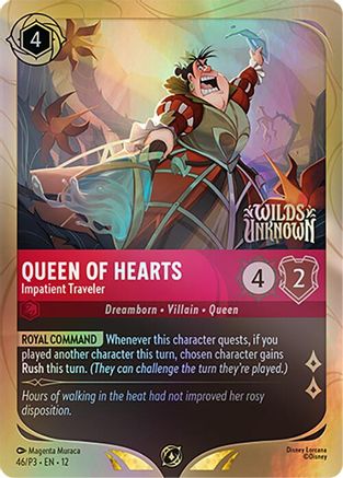 (046)  Queen of Hearts - Impatient Traveler - Disney Lorcana Promo Cards  Holofoil