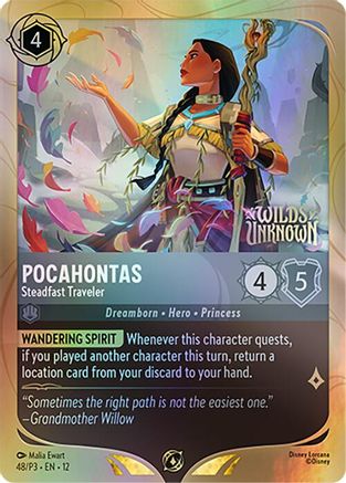 (048)  Pocahontas - Steadfast Traveler - Disney Lorcana Promo Cards  Holofoil