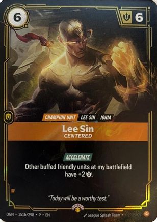 (151b/298) Lee Sin - Centered - Riftbound Organized Play Promotional Cards Foil