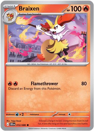 Braixen (12/null) - ME04 Chaos Rising  - Common