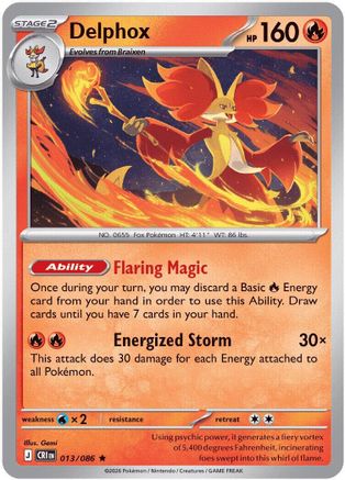 Delphox (13/null) - ME04 Chaos Rising Reverse Holofoil - Rare