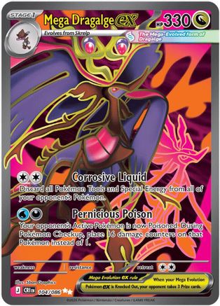 Mega Dragalge ex (104/086) - ME04 Chaos Rising Holofoil - Ultra Rare