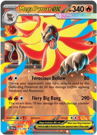 Mega Pyroar ex (15/086) - ME04 Chaos Rising Holofoil - Double Rare