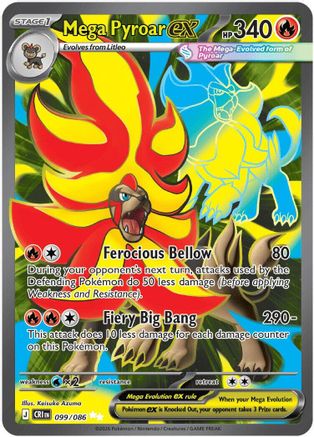 Mega Pyroar ex (99/086) - ME04 Chaos Rising Holofoil - Ultra Rare